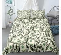 NUEYSP Housse de Couette 240x260 Dollar Parures de Lit 240x260 Adulte Polycoton Douce et Confortable Housse de Couette Impression 3D avec 2 Taie d'oreiller