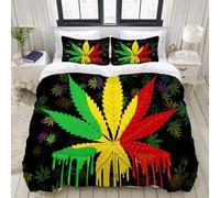 NUEYSP Housse de Couette 240x260 Feuille d'érable Parures de Lit 240x260 Adulte Polycoton Douce et Confortable Housse de Couette Impression 3D avec 2 Taie d'oreiller