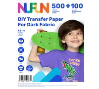 NuFun Activities Papier transfert thermique imprimable thermocollant pour t-shirts, tissus fonc s, 500 feuilles, 8,5 x 11 pouces, longue dur e, d