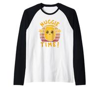 Nuggie Time ! Pépites de Poulet Kawaii avec Bras Ouverts Manche Raglan