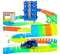 Nuheby Circuit Voiture Enfant Jouet 3 Ans Garçon Circuit Flexible Lumineux 1 Voiture Flexible Track avec 120 Pièces sur Chenilles Jouet Enfant 3 4 5 Ans Garçon Fille Jeux