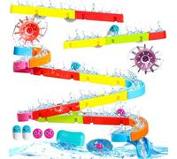 Nuheby Jouet Bain Jeux de Bain Enfant Garcon Fille 3 4 5 6 7 Ans,Construction Bain Circuit Puzzle avec Ventouses Cadeaux pour Enfant (38 Pièces)