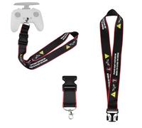 NUHFUFA Cordon tour de cou avec clip en métal compatible avec télécommande DJI FPV 3/2, cordon tour de cou en nylon tressé avec slogan d'avertissement de sécurité de vol, noir/rouge, taille unique