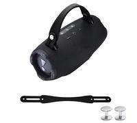NUHFUFA Dragonne en silicone pour haut-parleur Bluetooth sans fil JBL Xtreme 4/3/2, sangle de transport portable avec vis en aluminium, antidérapante et douce pour la peau (noir)