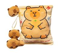 Nuhjytgf Capybara Plush Snack Bag, Cute Animal Snack Pouch, Plush Candy Bag, Includes 4 Small Dolls Attached, Multi-Purpose Companion, 18x20cm for Candy, Gummies, Or Small Toys