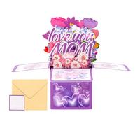 Nuhjytgf Carte Fête des Mères pour Maman,Design Floral 3D Romantique avec Notes Manuscrites,Carte Souvenir | pour Épouse, Fille, Sœur, Amie, Grand-Mère