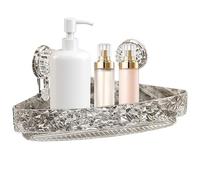 Nuhjytgf Étagère de rangement pour salle de bain, étagère triangulaire d'angle, étagère de rangement de cuisine, conception à ventouse, grande capacité de charge, 30 x 22 x 6 cm pour cuisine, salle de