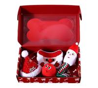 Nuhjytgf Puppy Christmas Chew Toys, Santa Squeaky Plush Toys with Rope, Interactive Teething Dog Toys, Perfect Holiday Toys, Christmas Interactive Chew Toy for Pet Shop, Home and Pet Rooms