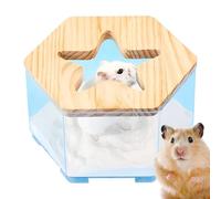 Nuhjytgf Récipient de bain de sable pour hamster, baignoire transparente pour hamster nain, fournitures réutilisables, salle de bain multifonctionnelle pour petits animaux pour un usage quotidien