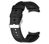 NUHUFA Bracelet de montre en silicone, boucle en cuir, largeur 20mm, circonférence du poignet 5.1-7.5 pouces, pour Samsung Galaxy 4/5/6 Classic Series Watch(S,Noir)