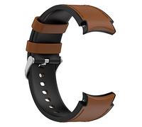 NUHUFA Bracelet de montre en silicone, boucle en cuir, largeur 20mm, circonférence du poignet 5.1-7.5 pouces, pour Samsung Galaxy 4/5/6 Classic Series Watch(S,Marron)