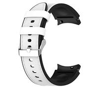 NUHUFA Bracelet de montre en silicone, boucle en cuir, largeur 20mm, circonférence du poignet 5.1-7.5 pouces, pour Samsung Galaxy 4/5/6 Classic Series Watch(S,Blanc)