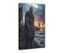 NUIHAGF Impression sur toile Alfred The Great on Wessex Shores - Décoration murale pour salon, chambre à coucher - 20 x 30 cm