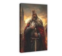 NUIHAGF Impression sur toile Alfred The Great pour décoration de chambre à coucher, bureau, chambre, cadeau 60 x 90 cm