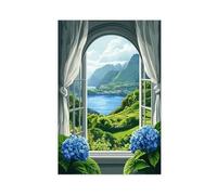 NUIHAGF Impression sur toile avec vue sur les lacs des Açores Portugal, Sete Cidades - Décoration de chambre à coucher, bureau, chambre, cadeau (60 x 90 cm)