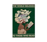 NUIHAGF Impression sur toile Black Queen Reading The World Belongs To Those Who Read - Décoration murale pour salon, chambre à coucher - 40 x 60 cm