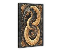 NUIHAGF Impression sur toile représentant une bête mythique anglo-saxonne - Décoration murale pour salon, chambre à coucher - 40 x 60 cm