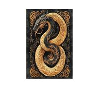 NUIHAGF Impression sur toile représentant une bête mythique anglo-saxonne - Décoration pour chambre à coucher, bureau, chambre à coucher, bureau, cadeau - 40 x 60 cm