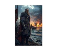 NUIHAGF Poster sur toile Alfred The Great on Wessex Shores - Décoration pour chambre à coucher, bureau, chambre - Cadeau - 20 x 30 cm