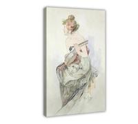NUIHAGF Poster sur toile « From The Frontispiece Of Le Pater » d'Alphonse Mucha - Décoration pour chambre à coucher, bureau, chambre - Cadeau - 60 x 90 cm