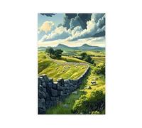 NUIHAGF Poster sur toile murale d'Hadrien avec mouton pâturant et lande robuste - Décoration de chambre à coucher, bureau, chambre - Cadeau idéal - 20 x 30 cm