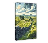 NUIHAGF Poster sur toile murale d'Hadrien avec mouton pâturant et lande robuste - Décoration de chambre à coucher, bureau, chambre - Cadeau idéal - 20 x 30 cm