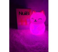 Nuiibi Veilleuse Bébé Enfant Silicone Rechargeable USB-C Lumière Chaude Rose