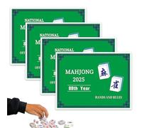 Nuiorfty 4 Cartes de Mahjong 2024 Cartes de Score et règles Jeu Mahjong Standard apprenez et maîtrisez Les règles Jeu récréativ