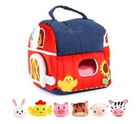 Nuiorfty Animaux de la Ferme pour 1 an bébé en Peluche Animaux de la Ferme Jouets sonores Jouet sensoriel interactif éducatif pour 6-