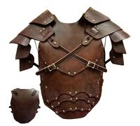 Nuiorfty Armure de Chevalier médiévale en Cuir PU pour Hommes Armure de Poitrine réglable Costume Plastron Viking pour fête Cos