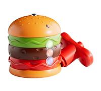 Nuiorfty Jouet Hamburger avec lumières et toupies Musicales pour Enfants - Toupie de Combat électrique avec Spectacle de lumière LED coloré et mélodies Amusantes pour garçons Filles