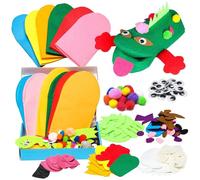 Nuiorfty Kit de Fabrication de marionnettes à Main 6 pièces coloré Mignon Dessin animé thème Animal Chaussettes en Feutre kit ma