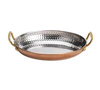 Nuiorfty Poêle à Paella 7 pouces à double poignée sauteuse en acier inoxydable de qualité alimentaire nettoyage facile plaque