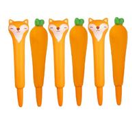 Nuiorfty Stylos amusants pour enfants 6 pièces stylo renard et carotte mignon de 0.5mm avec toucher doux rebond lent écriture amusante et fluide pour enfants adultes 7 pouce