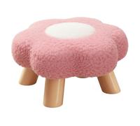 Nuiorfty Tabouret à Fleurs Pouf Doux et Moelleux avec Pieds en Bois Petit Tabouret en Bois pour Chambre à Coucher entrée Salon