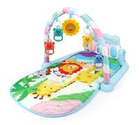 Nuiorfty Tapis de Jeu pour bébé de 0 à 36 Mois Centre d'activités pour bébé avec Piano et Jouets détachables Tapis Jeu pour Nourrissons 0 à 36 Mois avec Motifs d'animaux Bleu