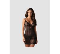 Obsessive - nuisette sexy en dentelle avec string - noir - L/XL