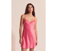 Nuisette courte en soie détails dentelle - Milky - M - Fuchsia Clair - Femme - Etam