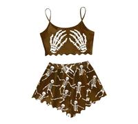 Nuisette Courte Femme Chambre Pyjashort D Senior Âgée Eclair Combishort Tartan Veste Tres Dormir Microfibre Tendance Moderne Pull Chemis Saint Anis Pilus Privée
