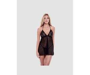 Nuisette dentelle fleurs Eco Lace Collection noir