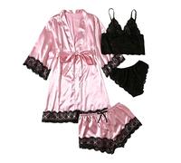 Nuisette Et Peignoir Femme Ensemble, 2/3/4/5 Pièces, Robe Kimono, Robe De Chambre Bride, Chemise Nuit, Robes De Chambre, Chemise, Sexy, Doux, pour Le Mariage, Saint Valentin