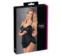 Nuisette Froufrous Et String Noir Xl