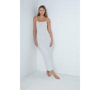 Nuisette longue en coton côtelé à fines bretelles - Colyn - XS - Grey - Femme - Etam
