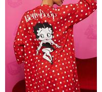 Nuisette rouge à manches trois-quarts avec motif d'amour à pois, style décontracté, sexy et mignon, pour l'automne L,M,S,XL,XS,XXL,XXS,XXXL,XXXXLNoël,LettresTissu tissé