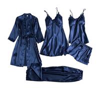 Nuisette Satin Femme Chemises Bretelles Croisées Nuisettes Manches Longues Amples Robes Coton Respirant Pyjamas Tenue Décontractée Confy Lingeries Imprimé Original pour Cadeau Saint Valentin