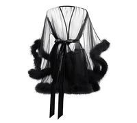 Nuisette Sexy Femme Robe de Nuit en Tulle Chemise de Nuit Sexy Transparente Pyjama Col V Vêtements de Nuit