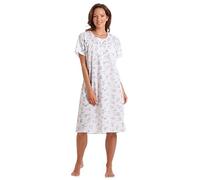 Nuisettes à manches courtes en polycoton floral pour femme par Lady Olga, tailles 38 à 54 (66-70, bleu)