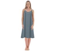 Nuisettes pour femmes de couleur unie à l'intérieur avec une base jupon grande taille amincissant ample (longueur moyenne), bleu, XL