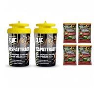 NUISIPRO Piège à Guêpes & Frelon Asiatique - 2 Pièges avec Attractif 4x50ML - Sans Insecticide - Action Durable Extérieur & Balcon