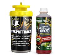 NUISIPRO Piège à Guêpes & Frelon Asiatique - Kit Complet avec Attractif 500ML - Sans Insecticide - Action Durable Extérieur & Balcon